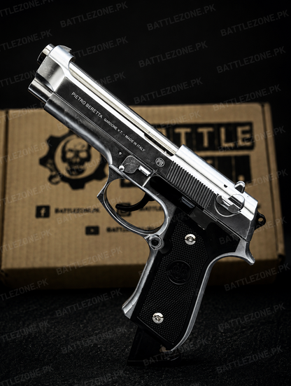 Pietro Beretta M92 9mm Airsoft Toy Gun - SILVER FINISH