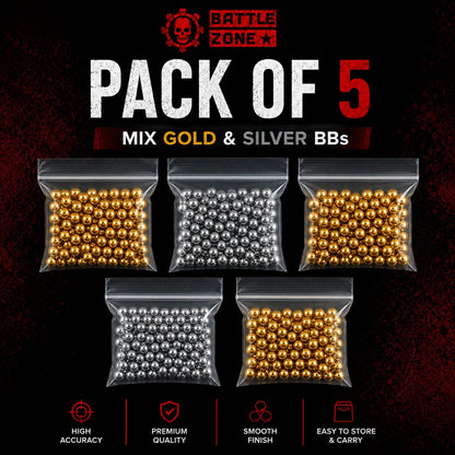 5 Pack of Pellets Silver & Copper Plated Toy Ammo In Pakistan