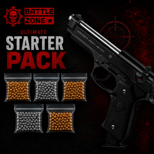 Pietro Beretta M92 Airsoft Starter Pack + 5 Pack Pelletes + BLACK FINISH Gun