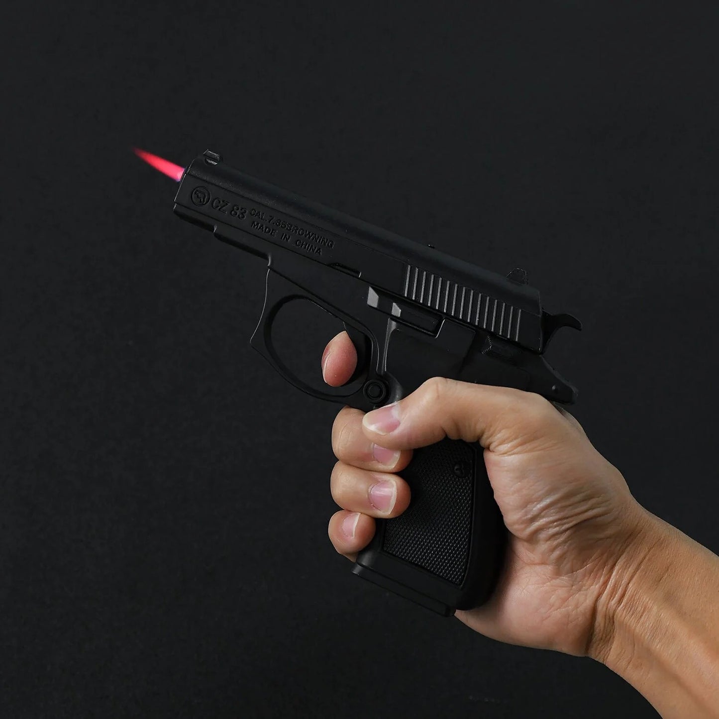 CAL 7.65 Black Gun Shape Metal Lighter