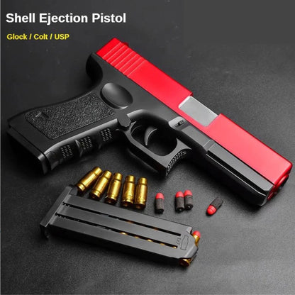 Glock Shell Ejection Automatic Soft Bullet Toy Gun For Kids