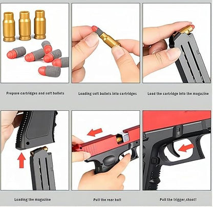 Glock Shell Ejection Automatic Soft Bullet Toy Gun For Kids