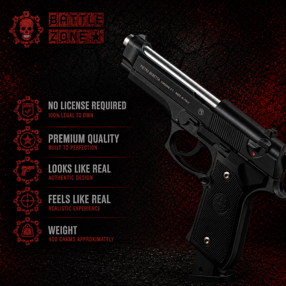 Pietro Beretta M92 9mm Airsoft Toy Gun - BLACK FINISH