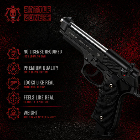 Pietro Beretta M92 9mm Airsoft Toy Gun - BLACK FINISH