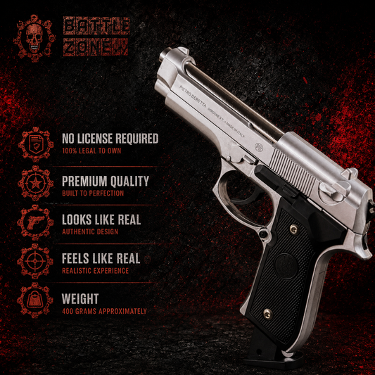 Pietro Beretta M92 9mm Airsoft Toy Gun - SILVER FINISH